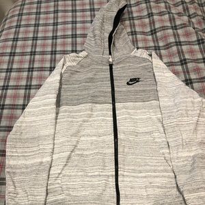 Grey nike knit zip up hoodie